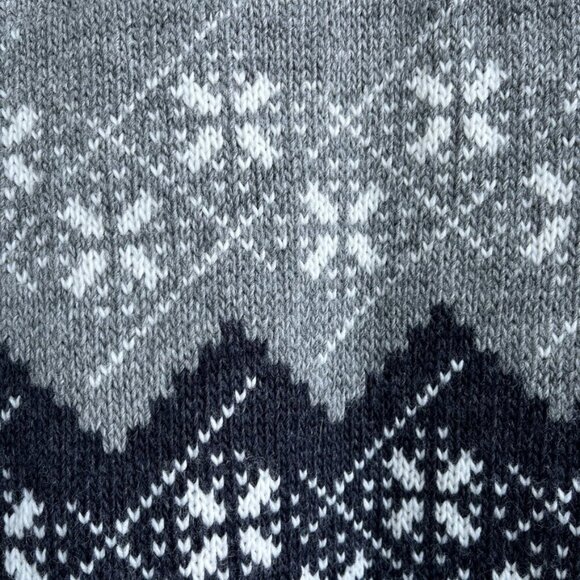 Paolo Mondo Wool Blend Sweater Ribbed High Mock Neck Half-Zip Gray White Men's L - Picture 4 of 7